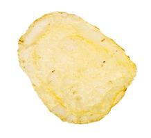 single chip from unpeeled potato isolated on white photo