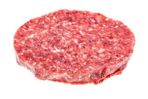 raw chopped beefsteak from minced meat isolated photo