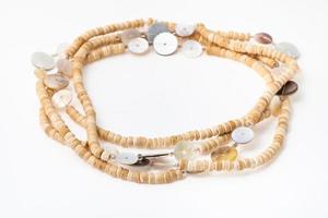 coiled African necklace from natural bone beads photo
