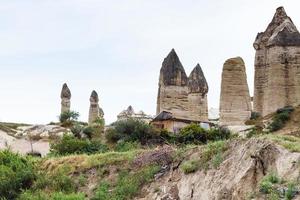 view of fairy chimney rocks in Goreme Park photo