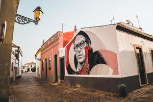 Empty street in Faro, Portugal photo