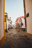 Empty street in Faro, Portugal photo