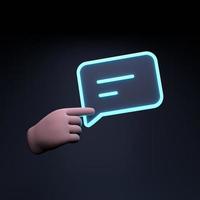 Chat icon. 3d render illustration. photo