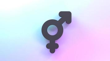 Mixed gender sign. 3d render illustration. photo