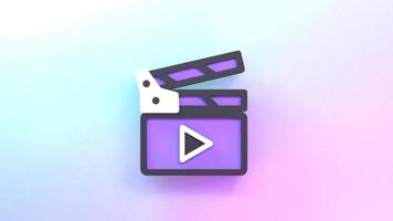 Video icon. 3d render illustration. photo