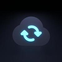 Cloud data update icon. 3d render illustration. photo