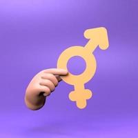 Mixed gender sign. 3d render illustration. photo