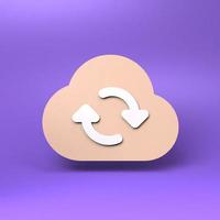 Cloud data update icon. 3d render illustration. photo