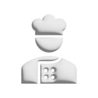 Chef icon 3d design for application and website presentation photo