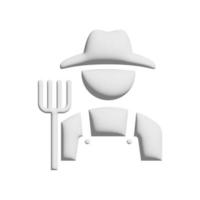 Farmer icon 3d design for application and website presentation photo