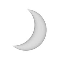 Waning crescent moon icon 3d design for application and website presentation photo