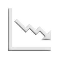 Down line chart icon 3d design for application and website presentation photo