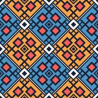 Abstract geometric ethnic line square shape seamless pattern colorful background. Use for fabric, textile, interior decoration elements, upholstery, wrapping. vector