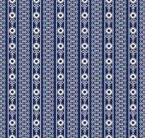 Ethnic embroidery white geometric stripes seamless pattern on blue color background. Surface pattern design. Use for fabric, textile, interior decoration elements, upholstery, wrapping. vector