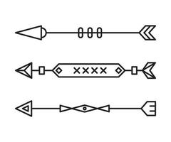 ilustración de línea de arma de flecha vector