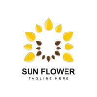Sunflower Logo Design, Ornamental Plant Garden Plant Icon Vector, Company Product Brand vector