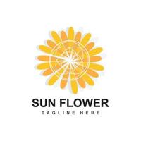 Sunflower Logo Design, Ornamental Plant Garden Plant Icon Vector, Company Product Brand vector