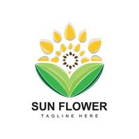 Sunflower Logo Design, Ornamental Plant Garden Plant Icon Vector, Company Product Brand vector