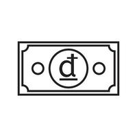 Vietnam's currency symbol banknote outline icon. vector