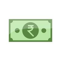 Indian rupee currency symbol banknote icon. vector