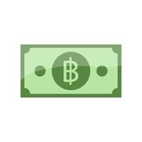 Thai Baht currency symbol banknote icon. vector