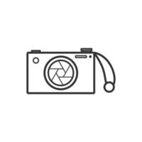 Camera with Strap vector icon, Flat design element.