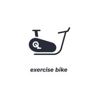 Vector sign of exercise bike symbol is isolated on a white background. icon color editable.