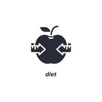 Vector sign of diet symbol is isolated on a white background. icon color editable.