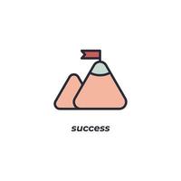 Vector sign of success symbol is isolated on a white background. icon color editable.