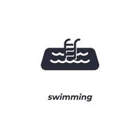 Vector sign of swimming symbol is isolated on a white background. icon color editable.