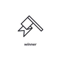 winner line icon. linear style sign for mobile concept and web design. Outline vector icon. Symbol, logo illustration. Vector graphics