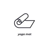 Vector sign of yoga mat symbol is isolated on a white background. icon color editable.