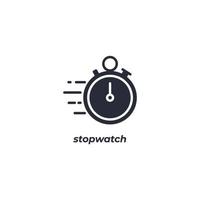 Vector sign of stopwatch symbol is isolated on a white background. icon color editable.