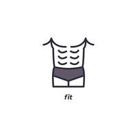 Vector sign of fit symbol is isolated on a white background. icon color editable.