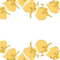square frame made of birch leaves and twigs can be used for posters banners backgrounds vector