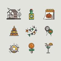 iconos de fiesta de halloween para adultos vector