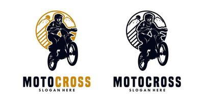 Motocross logo illustration isolated in white background vector
