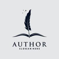 Author book Pen Icon Logo Design Illustration vector