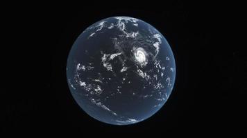 Konzept u19 Ansicht des realistischen Hurrikans aus dem Weltraum auf den Ozeanen des Planeten Erde video
