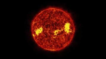 concetto u4 Visualizza di il realistico sole a partire dal spazio con solare razzi video