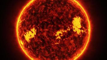 Konzept u1 Blick auf die realistische Sonne aus dem Weltraum mit Sonneneruptionen video