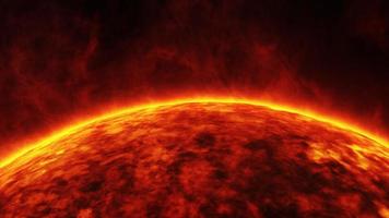 conceito u3 vista do sol realista do espaço com erupções solares video