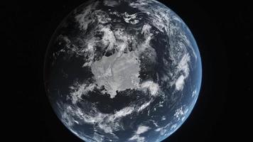 concepto u13 vista del hielo marino ártico realista desde el espacio en el planeta tierra video