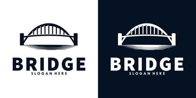 bridge silhouette logo design template vector