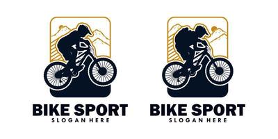 Ilustración de logotipo de deporte de bicicleta aislado en fondo blanco vector