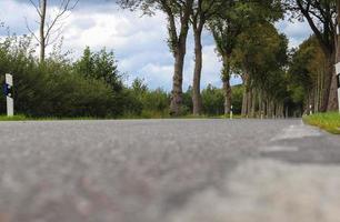 Beautiful view on countryside roads with fields and trees in northern europe photo