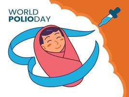 World Polio Day Concept. Baby Immunitation Illustration vector