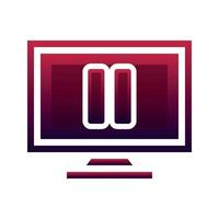 monitor pause logo gradient design template icon element vector