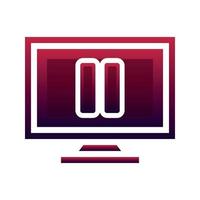 monitor pause logo gradient design template icon element vector