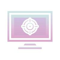 monitor target logo gradient design template icon element vector